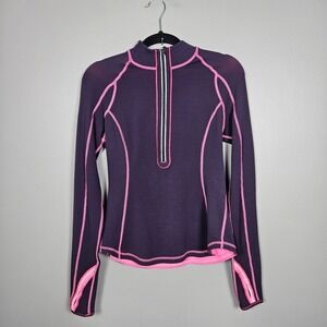 Lululemon Run U-Turn Pullover Rulu Reversible Half Zip Running Top Pink Purple